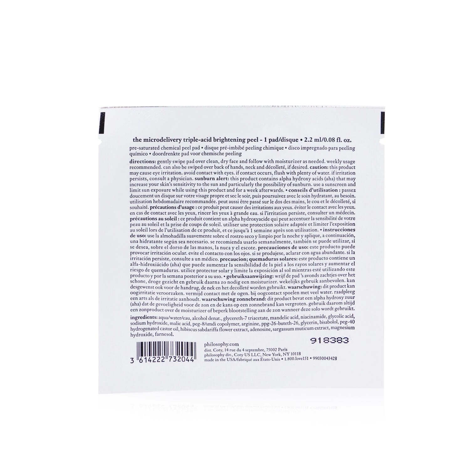Philosophy The Microdelivery Triple-Acid Brightening Peel Pads 12pads 3 Philosophy The Microdelivery Triple-Acid Brightening Peel Pads 12pads - Image 3