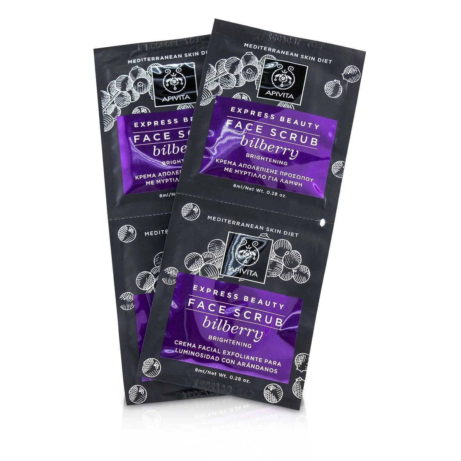 Apivita Express Beauty Face Scrub With Bilberry (Brightening) 6x(2x8ml) 2 Apivita Express Beauty Face Scrub With Bilberry (Brightening) 6x(2x8ml) - Image 2