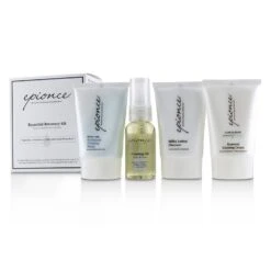 Epionce Essential Recovery Kit: Milky Lotion Cleanser 30ml+ Priming Oil 25ml+ Enriched Firming Mask 30g+ Renewal Calming Cream 30g 4pcs