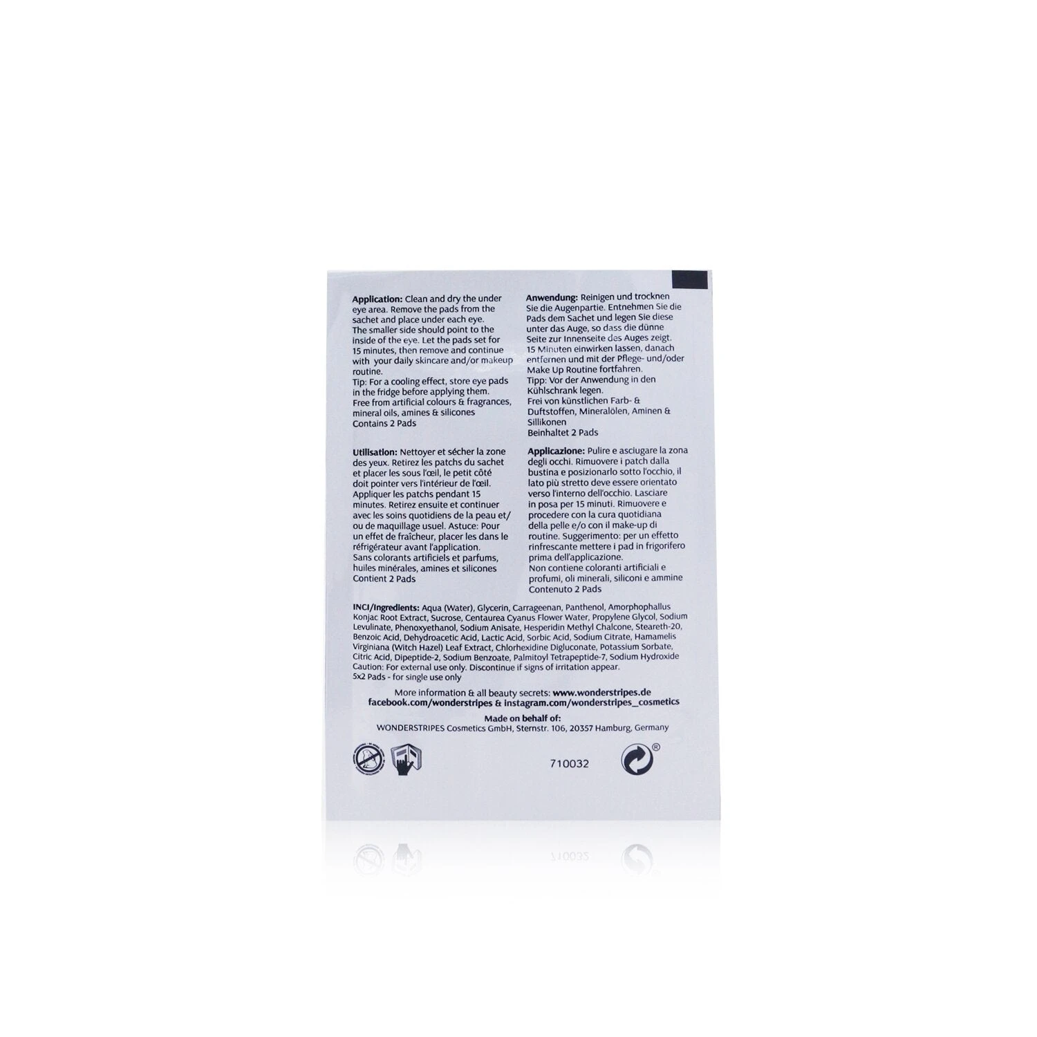 WONDERSTRIPES Instant Glow Hydrogel Eye Pads 5x2pads 3 WONDERSTRIPES Instant Glow Hydrogel Eye Pads 5x2pads - Image 3