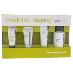 Dermalogica Medibac Clearing Skin Kit By Dermalogica For Unisex - 4 Pc Kit 1.7oz Clearing Skin Wash, 0.75oz Sebum Clearing Masque, 0.5oz Overnight Clearing Gel, 0.24oz Oil Free Matte SPF 30