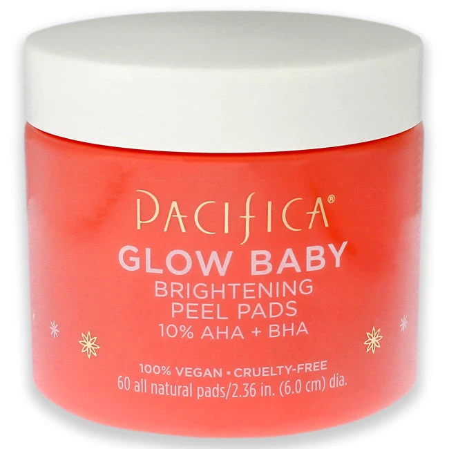 Pacifica Glow Baby Brightening Peel Pads 10 Percent AHA Plus BHA By Pacifica For Unisex - 60 Pc Pads 1 Pacifica Glow Baby Brightening Peel Pads 10 Percent AHA Plus BHA By Pacifica For Unisex - 60 Pc Pads